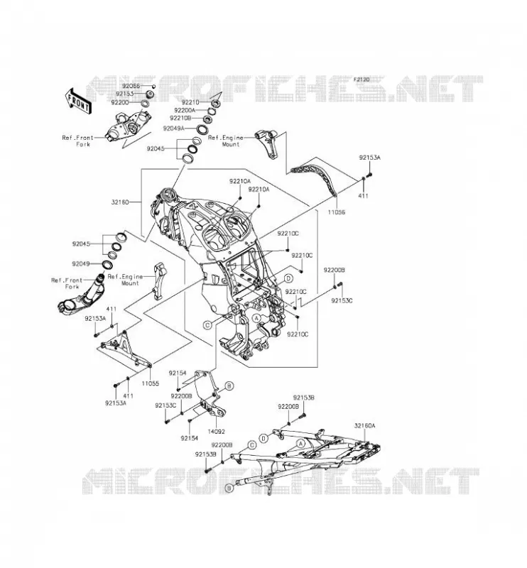 CH&Acirc;SSIS Kawasaki MOTOS 1400 2015 1400GTR ABS  ZG1400EFF