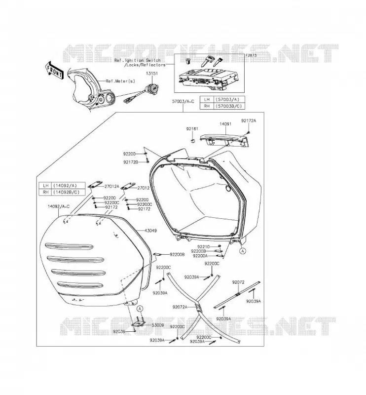 SACOCHES Kawasaki MOTOS 1400 2015 1400GTR ABS  ZG1400EFF