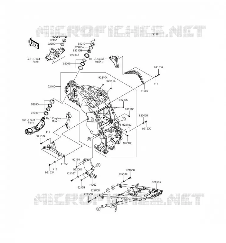 CH&Acirc;SSIS Kawasaki MOTOS 1400 2015 1400GTR ABS  ZG1400EFF