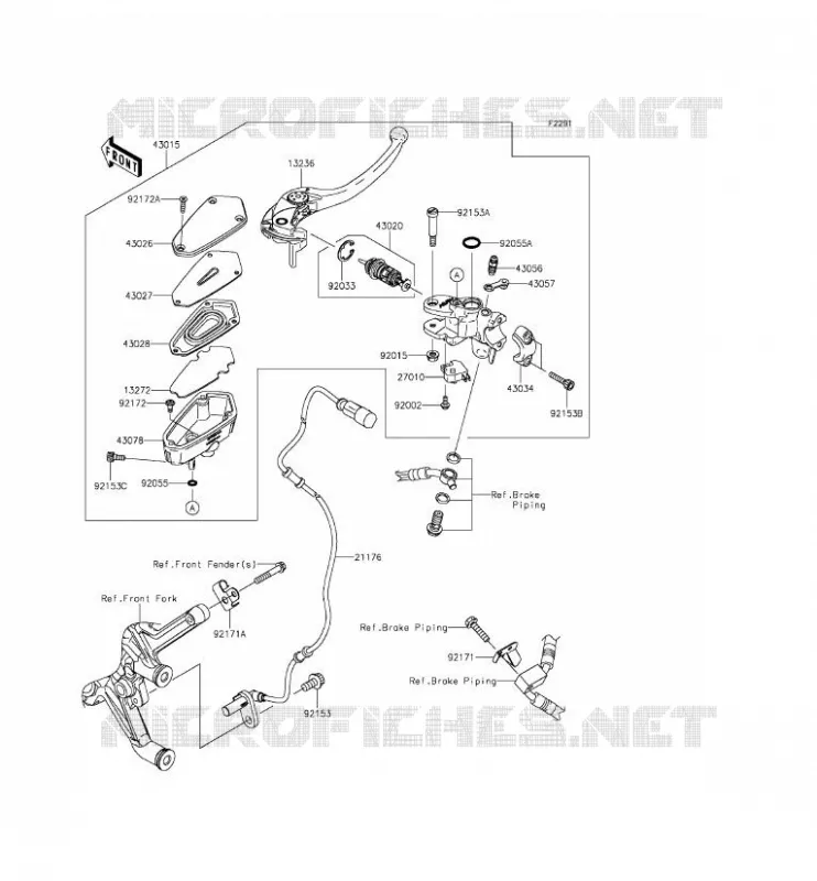 MAITRE CYLINDRE AV Kawasaki MOTOS 1400 2015 1400GTR ABS  ZG1400EFF