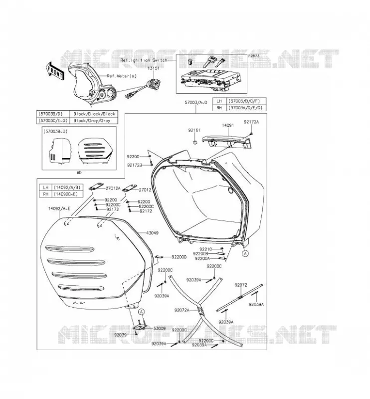 SACOCHES Kawasaki MOTOS 1400 2015 1400GTR ABS  ZG1400EFF