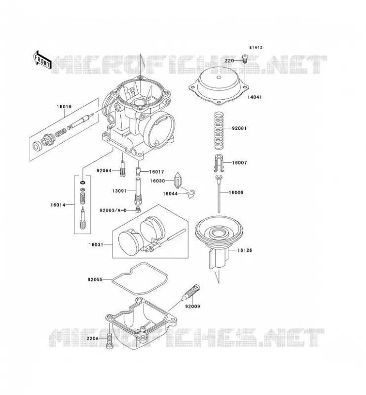 PI&Egrave;CES DE CARBURATEUR Kawasaki MOTOS 600 1995 ELIMINATOR 600  ZL600-B1