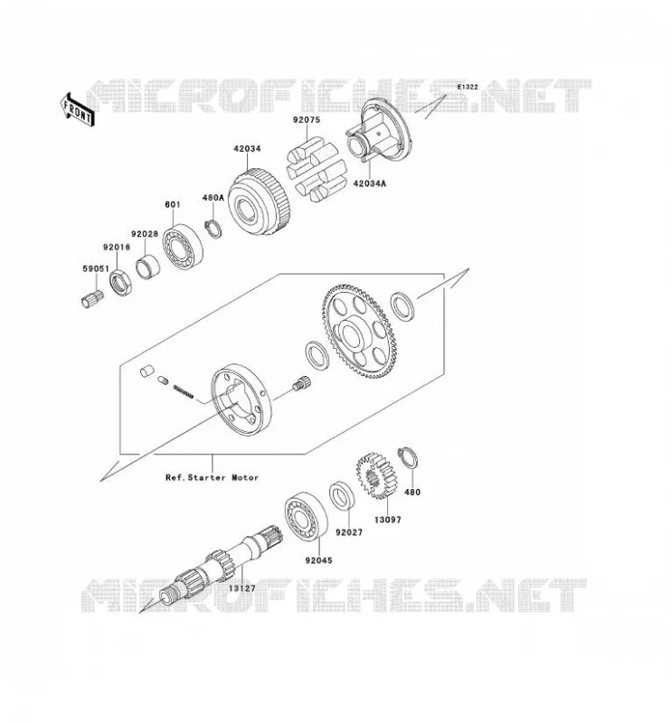 ARBRE SECONDAIRE Kawasaki MOTOS 600 1996 ELIMINATOR 600  ZL600-B2
