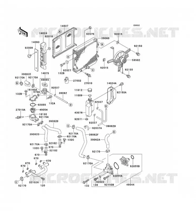 RADIATEUR Kawasaki MOTOS 600 1996 ELIMINATOR 600  ZL600-B2