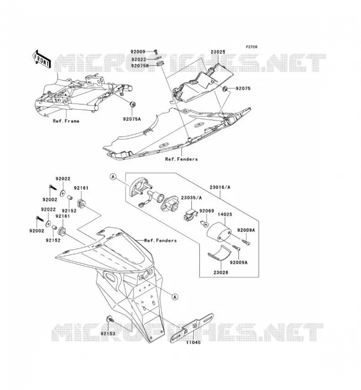 FEUX ARRI&Egrave;RE(S) Kawasaki MOTOS 1000 2003 Z1000  ZR1000-A1
