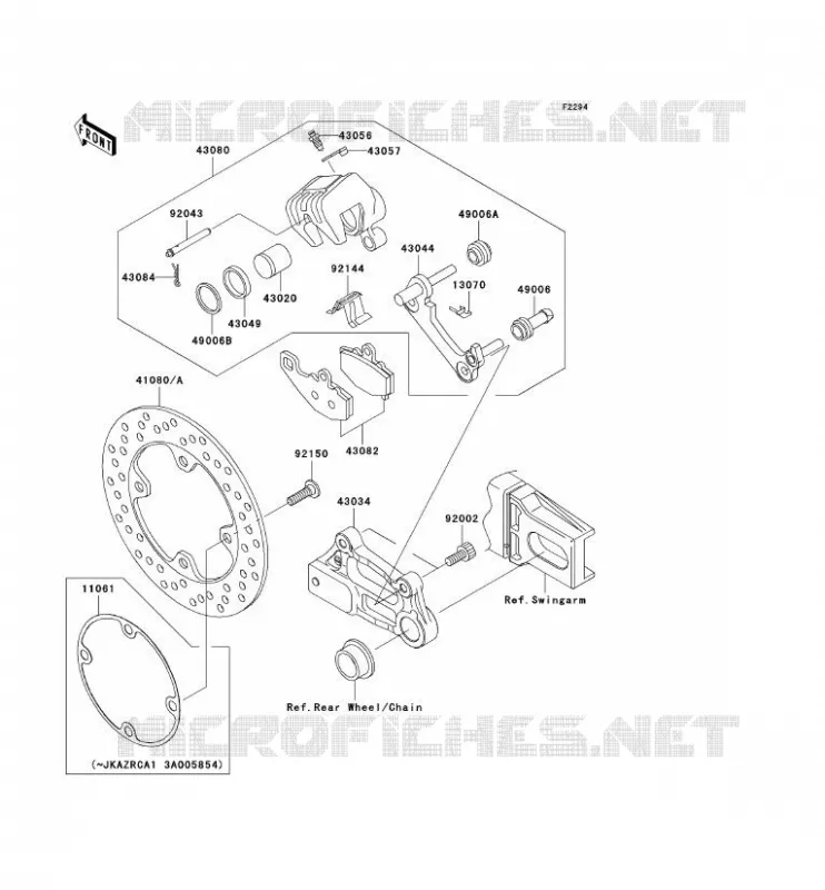 FREIN ARRIERE Kawasaki MOTOS 1000 2003 Z1000  ZR1000-A1