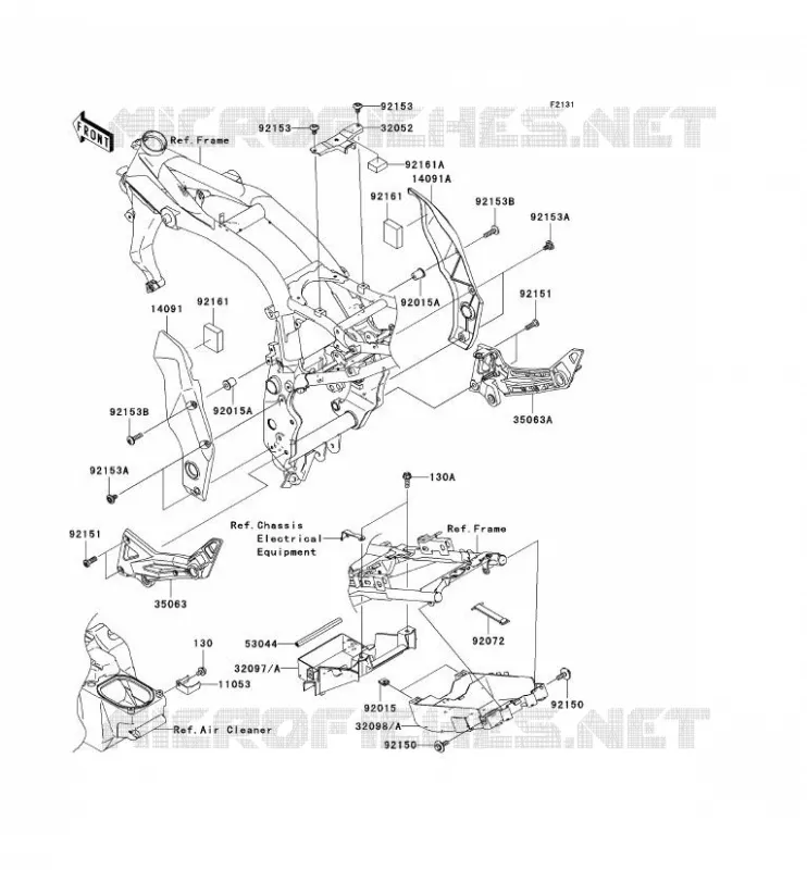 PIECE DE CADRE (COUVERTURE) Kawasaki MOTOS 1000 2003 Z1000  ZR1000-A1