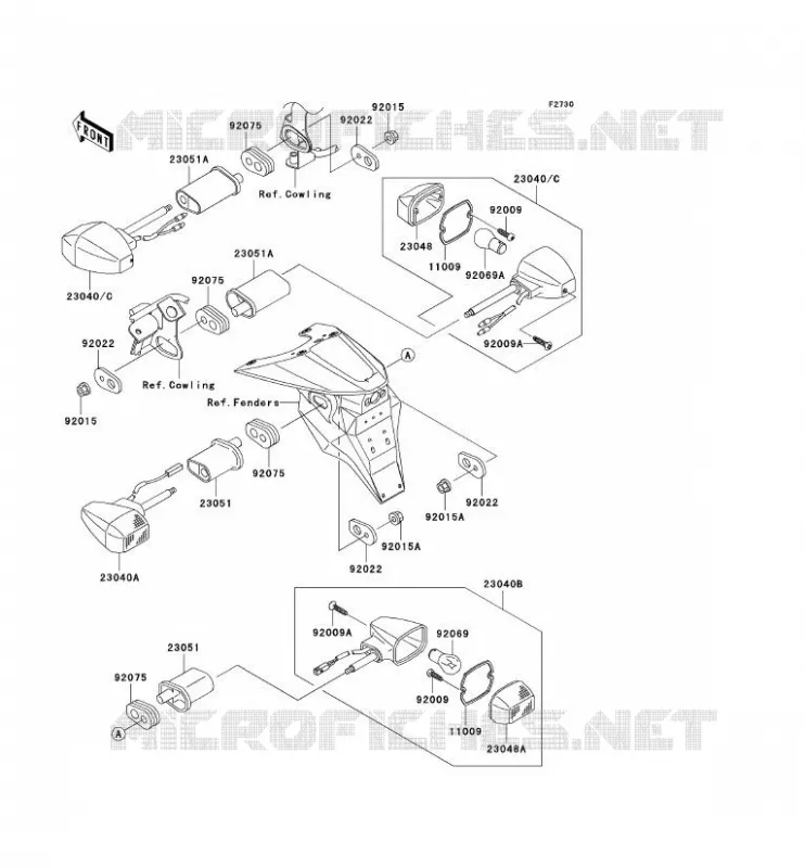 CLIGNOTANTS Kawasaki MOTOS 1000 2003 Z1000  ZR1000-A1