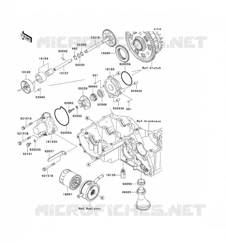 POMPE A HUILE/FILTRE &Agrave; HUILE Kawasaki MOTOS 1000 2003 Z1000  ZR1000-A1