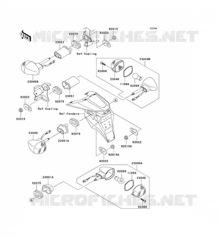 CLIGNOTANTS Kawasaki MOTOS 1000 2003 Z1000  ZR1000-A1H