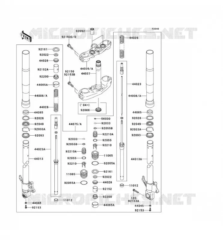 FOURCHE Kawasaki MOTOS 1000 2003 Z1000  ZR1000-A1H