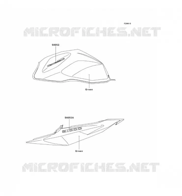 STICKER(GREEN) Kawasaki MOTOS 1000 2004 Z1000  ZR1000-A2