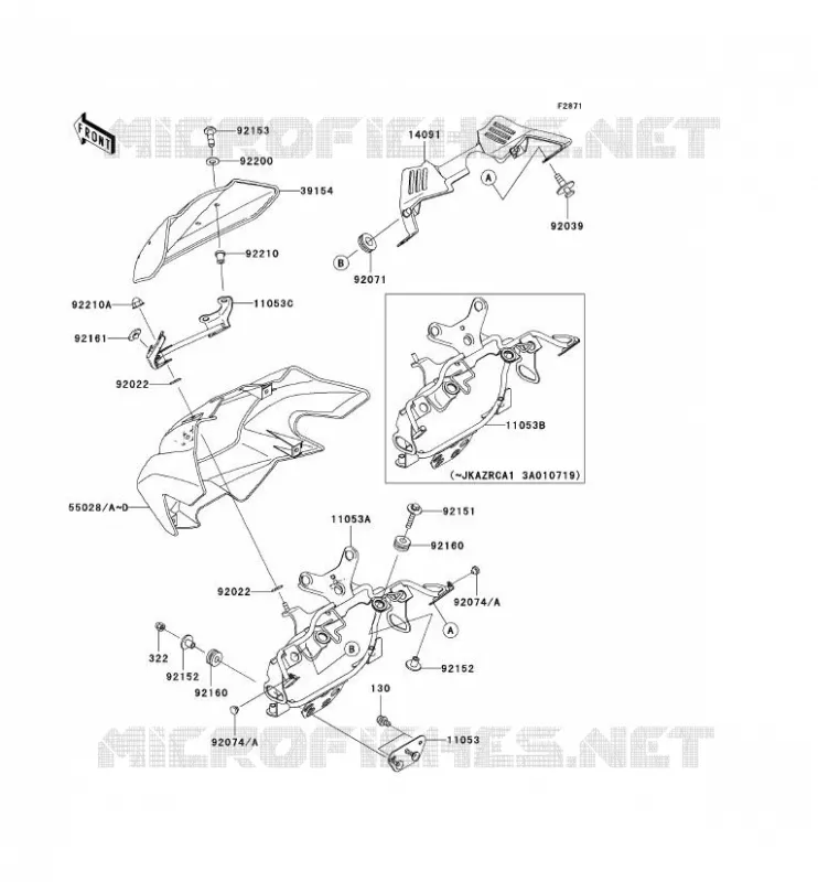 CARENAGE Kawasaki MOTOS 1000 2004 Z1000  ZR1000-A2