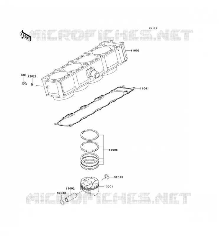 CYLINDRE/PISTON Kawasaki MOTOS 1000 2004 Z1000  ZR1000-A2