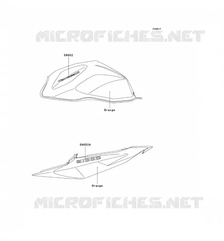 STICKER(ORANGE)(CN) Kawasaki MOTOS 1000 2004 Z1000  ZR1000-A2