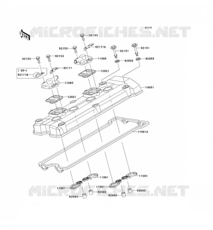 COUVRE CULASSE Kawasaki MOTOS 1000 2004 Z1000  ZR1000-A2H