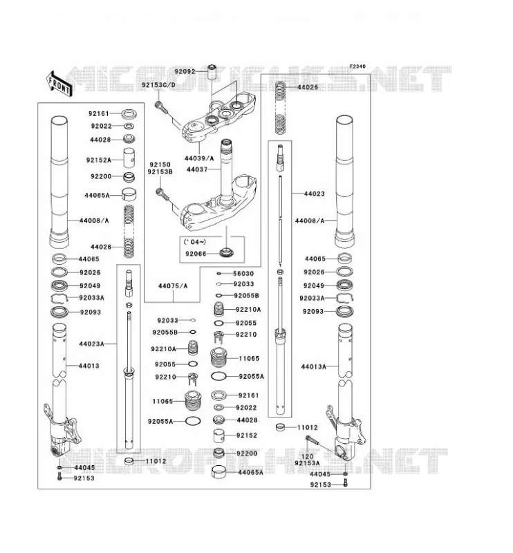 FOURCHE Kawasaki MOTOS 1000 2004 Z1000  ZR1000-A2H