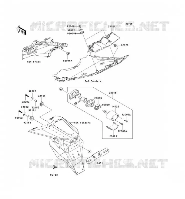 FEUX ARRI&Egrave;RE(S) Kawasaki MOTOS 1000 2004 Z1000  ZR1000-A2H