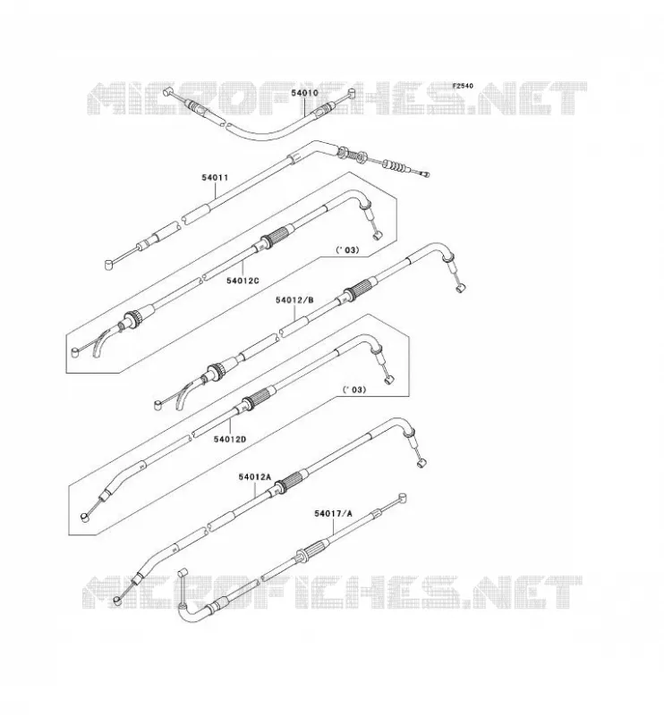 CABLES Kawasaki MOTOS 1000 2005 Z1000  ZR1000-A3H