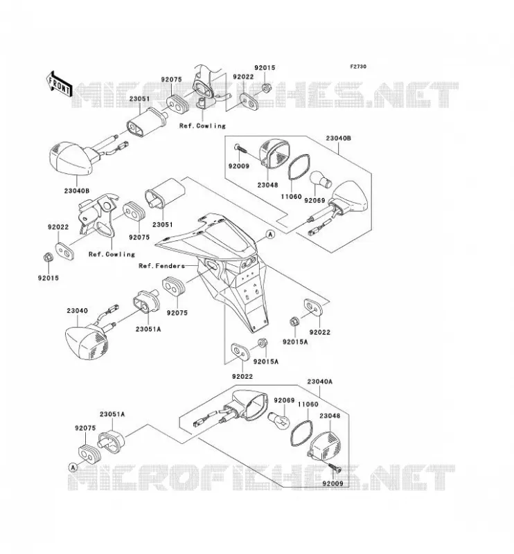 CLIGNOTANTS Kawasaki MOTOS 1000 2005 Z1000  ZR1000-A3H