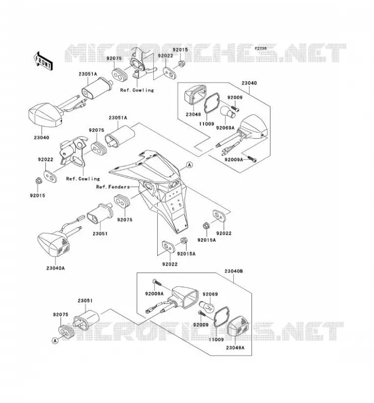 CLIGNOTANTS Kawasaki MOTOS 1000 2006 Z1000  ZR1000A6F