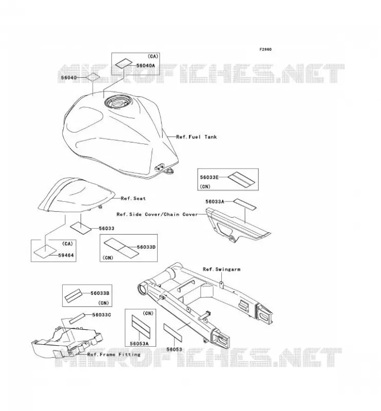 LABEL Kawasaki MOTOS 1000 2006 Z1000  ZR1000A6F