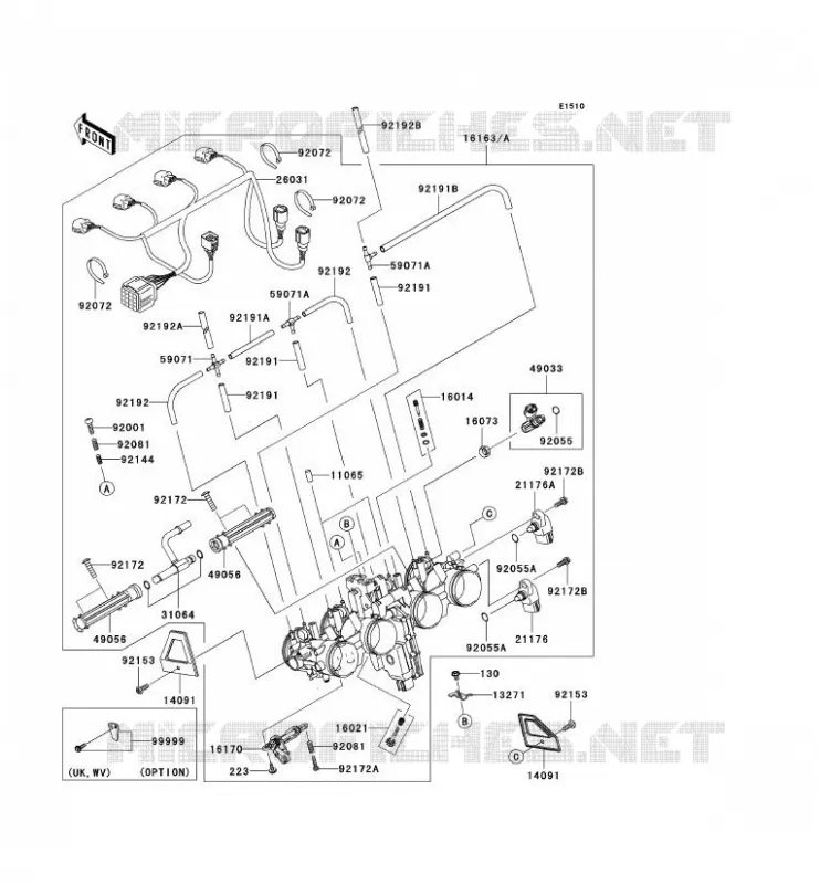 CARBU Kawasaki MOTOS 1000 2006 Z1000  ZR1000A6F
