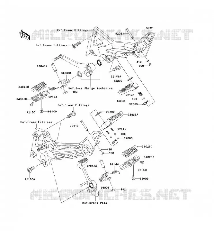 REPOSE PIED Kawasaki MOTOS 1000 2006 Z1000  ZR1000A6F
