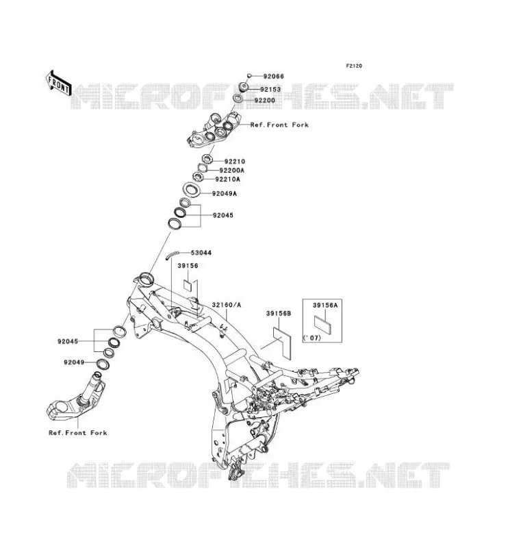 CH&Acirc;SSIS Kawasaki MOTOS 1000 2007 Z1000  ZR1000B7F
