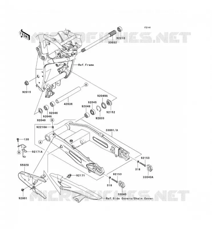 BRAS OSCILLANT Kawasaki MOTOS 1000 2007 Z1000  ZR1000B7F