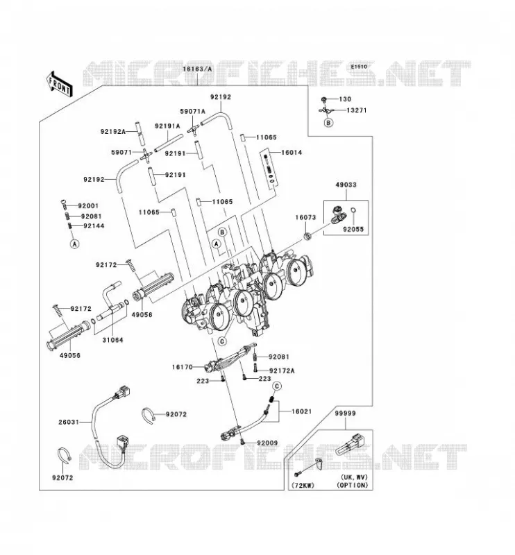 CARBU Kawasaki MOTOS 1000 2007 Z1000  ZR1000B7F