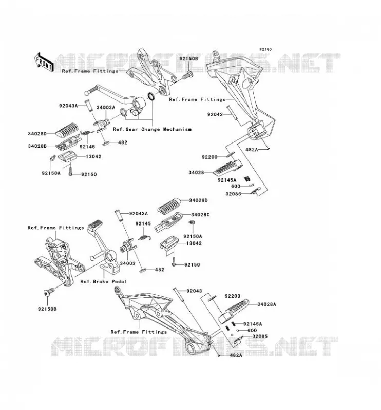 REPOSE PIED Kawasaki MOTOS 1000 2007 Z1000  ZR1000B7F