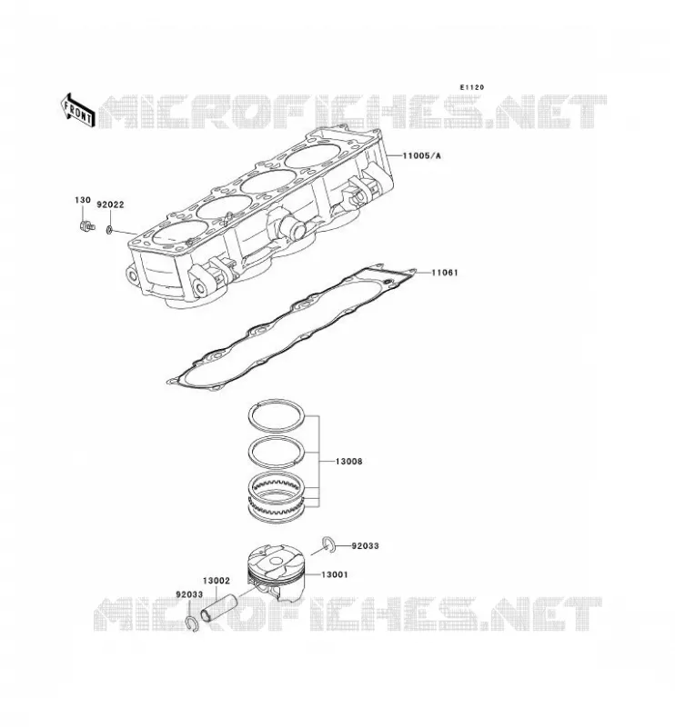 CYLINDRE/PISTON Kawasaki MOTOS 1000 2009 Z1000  ZR1000B9F
