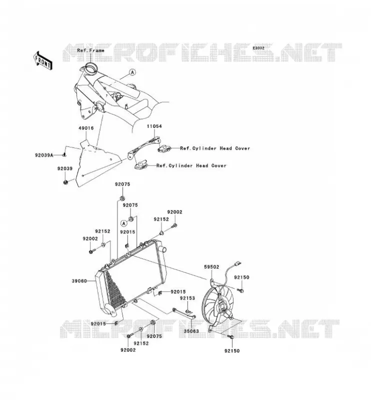 RADIATEUR Kawasaki MOTOS 1000 2009 Z1000  ZR1000B9F