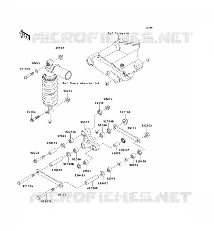 SUSPENSION Kawasaki MOTOS 1000 2009 Z1000  ZR1000B9F