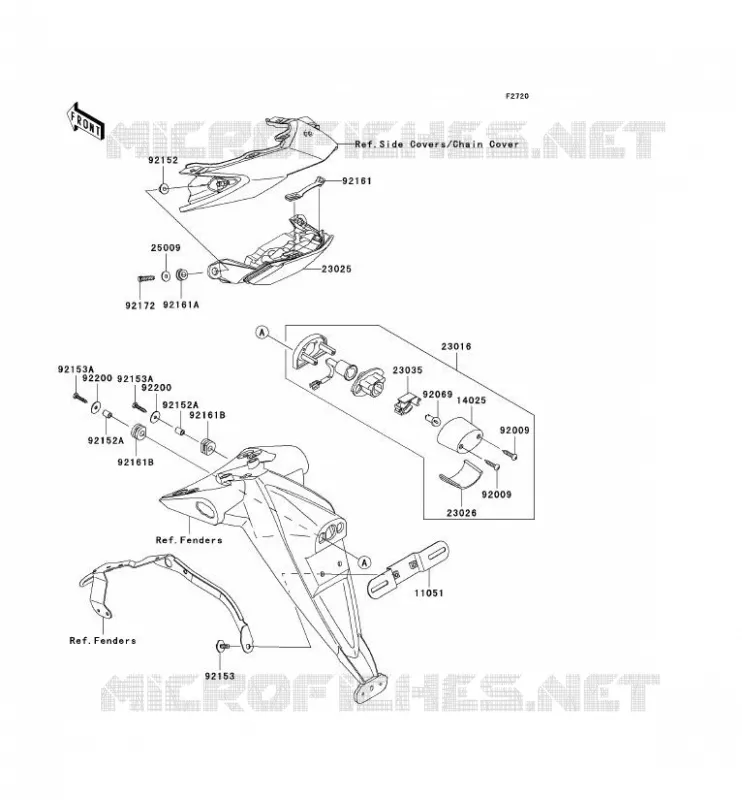 FEUX ARRI&Egrave;RE(S) Kawasaki MOTOS 1000 2007 Z1000 ABS  ZR1000C7F