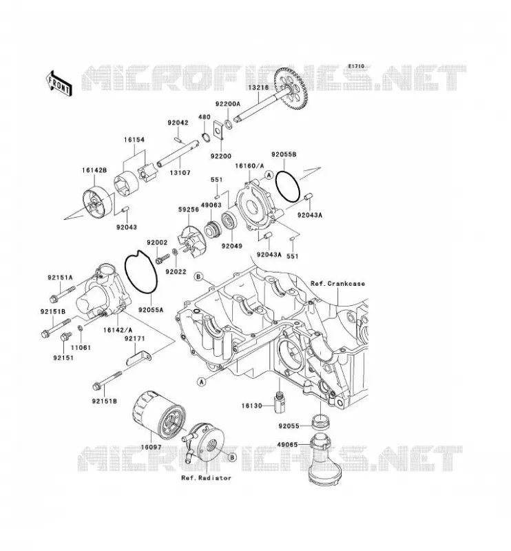 POMPE A HUILE Kawasaki MOTOS 1000 2007 Z1000 ABS  ZR1000C7F