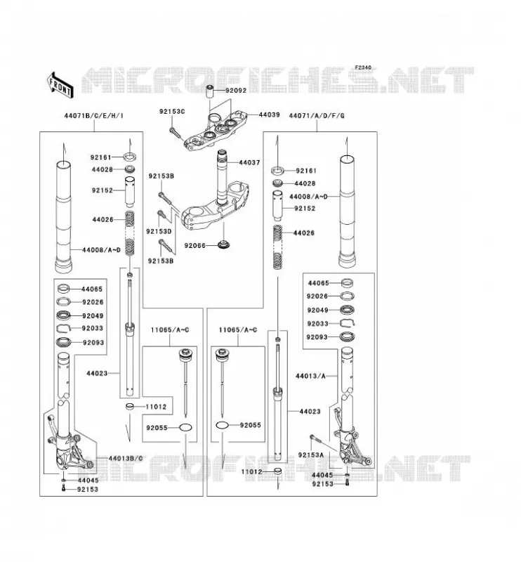 FOURCHE Kawasaki MOTOS 1000 2007 Z1000 ABS  ZR1000C7F