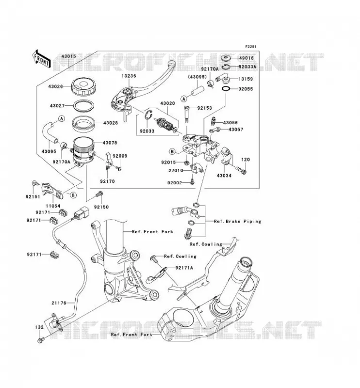 MAITRE CYLINDRE AV Kawasaki MOTOS 1000 2008 Z1000 ABS  ZR1000C8F