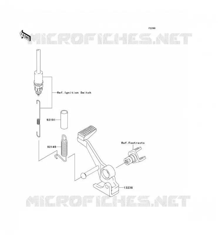 PEDALE DE FREIN Kawasaki MOTOS 1000 2008 Z1000 ABS  ZR1000C8F