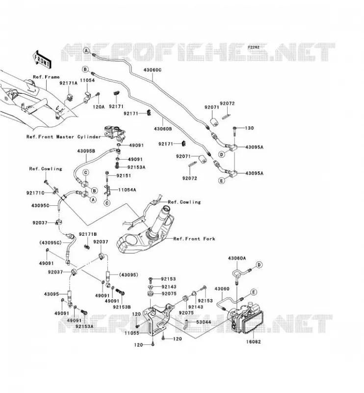 DURITE DE FREIN Kawasaki MOTOS 1000 2009 Z1000 ABS  ZR1000C9F
