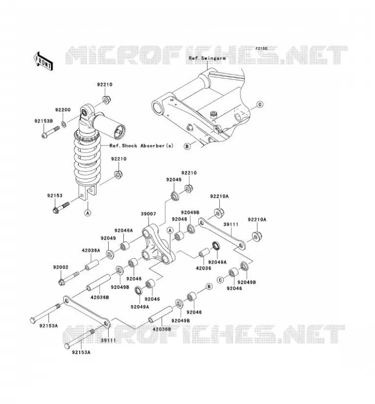 SUSPENSION Kawasaki MOTOS 1000 2009 Z1000 ABS  ZR1000C9F