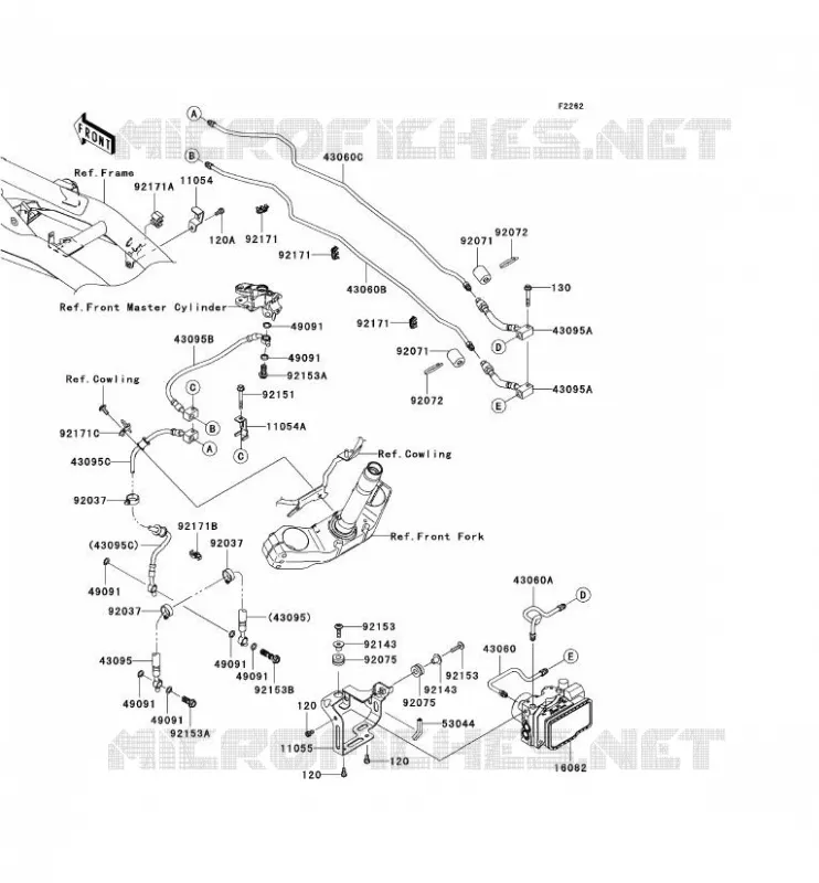 DURITE DE FREIN Kawasaki MOTOS 1000 2009 Z1000 ABS  ZR1000C9F