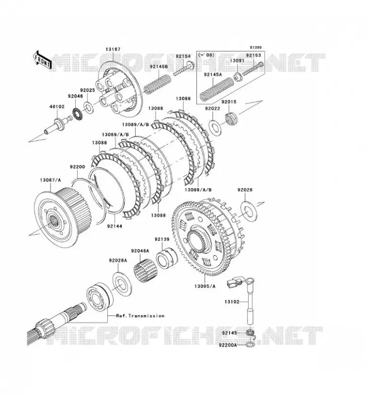 EMBRAYAGE Kawasaki MOTOS 1000 2009 Z1000 ABS  ZR1000C9F