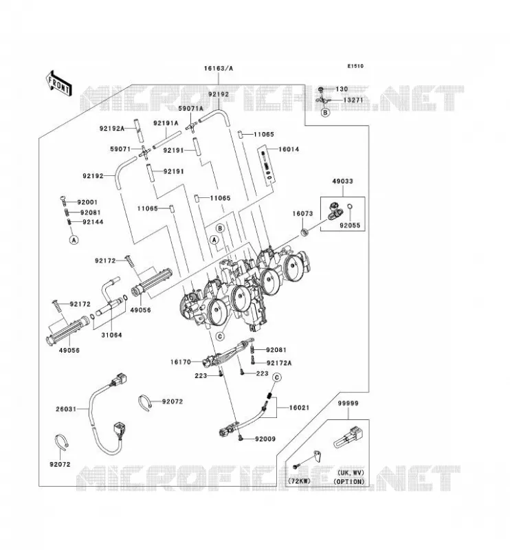 CARBU Kawasaki MOTOS 1000 2009 Z1000 ABS  ZR1000C9F