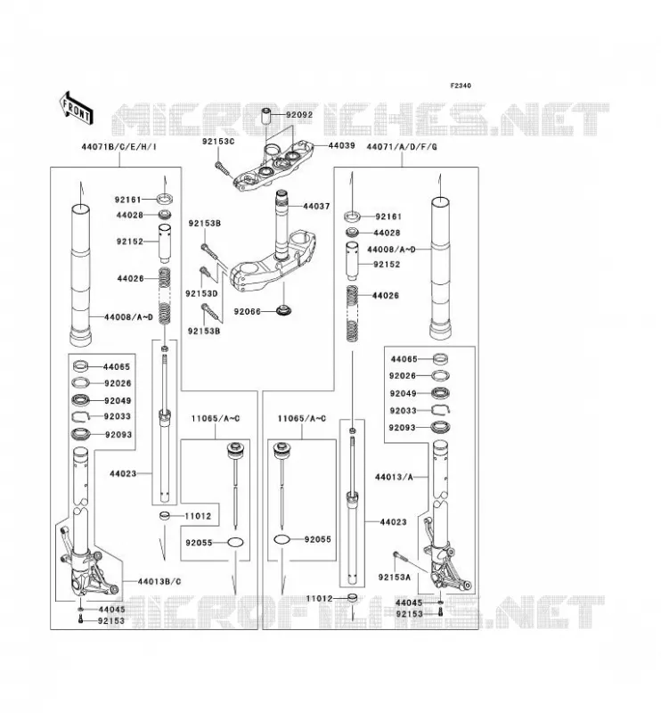 FOURCHE Kawasaki MOTOS 1000 2009 Z1000 ABS  ZR1000C9F