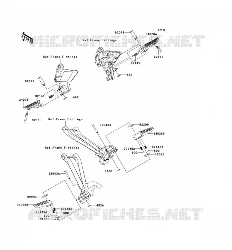 REPOSE PIED Kawasaki MOTOS 1000 2010 Z1000  ZR1000DAS