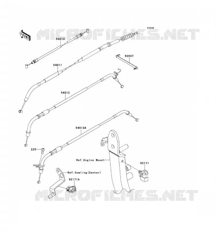 CABLES Kawasaki MOTOS 1000 2011 Z1000  ZR1000DBF