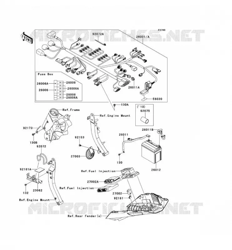 CHASSIS EQUIPMENT ELECTRIQUE Kawasaki MOTOS 1000 2011 Z1000  ZR1000DBF