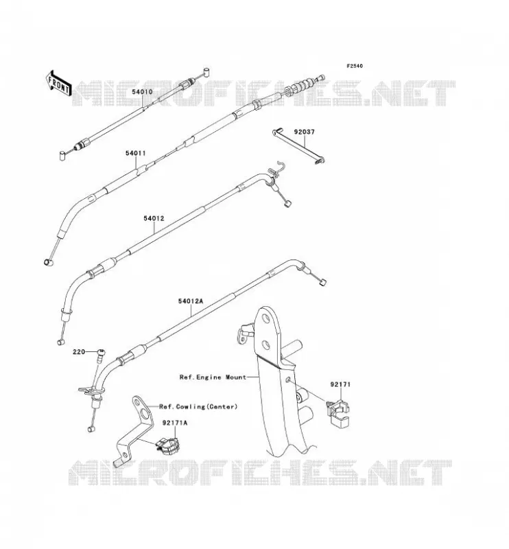 CABLES Kawasaki MOTOS 1000 2011 Z1000  ZR1000DBF